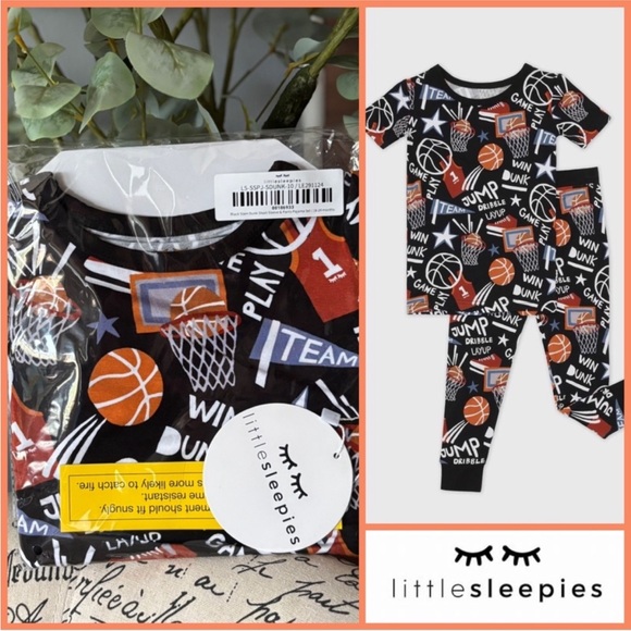 Little Sleepies Slam Dunk 2 Piece Pajama Set - Picture 1 of 7
